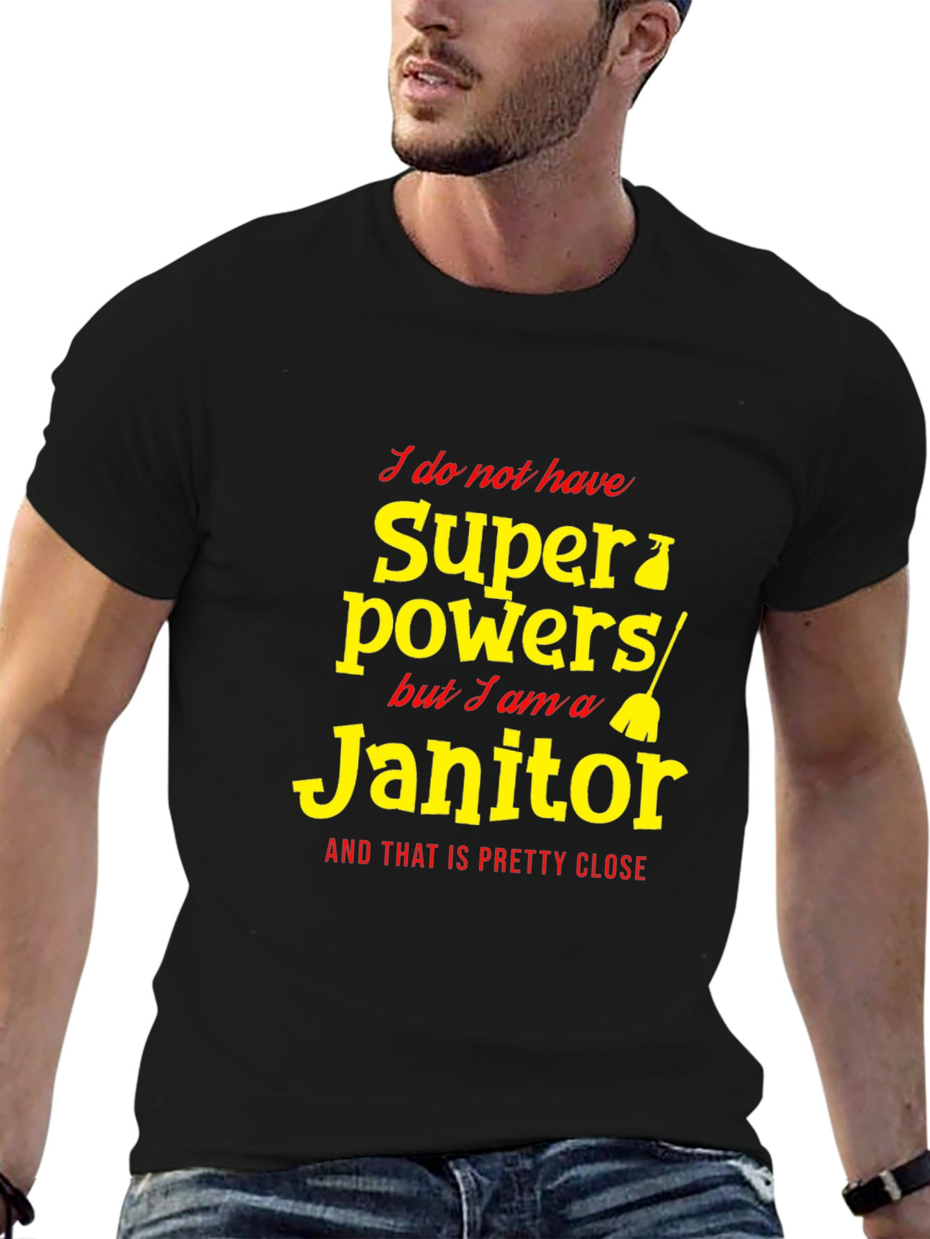 Funny Janitor Superpowers Graphic T-Shirt