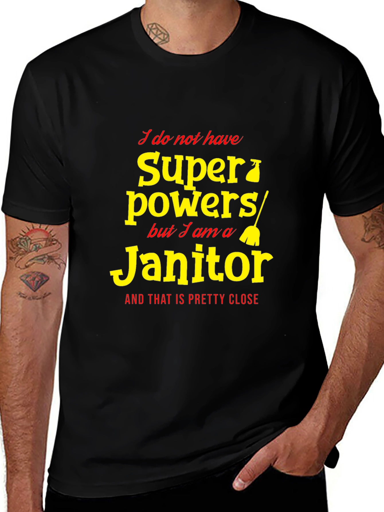 Funny Janitor Superpowers Graphic T-Shirt