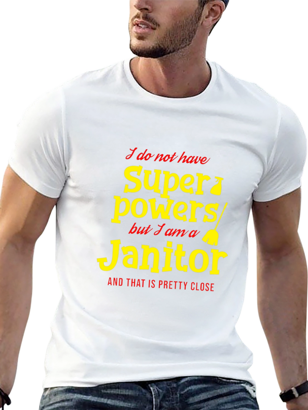 Funny Janitor Superpowers Graphic T-Shirt