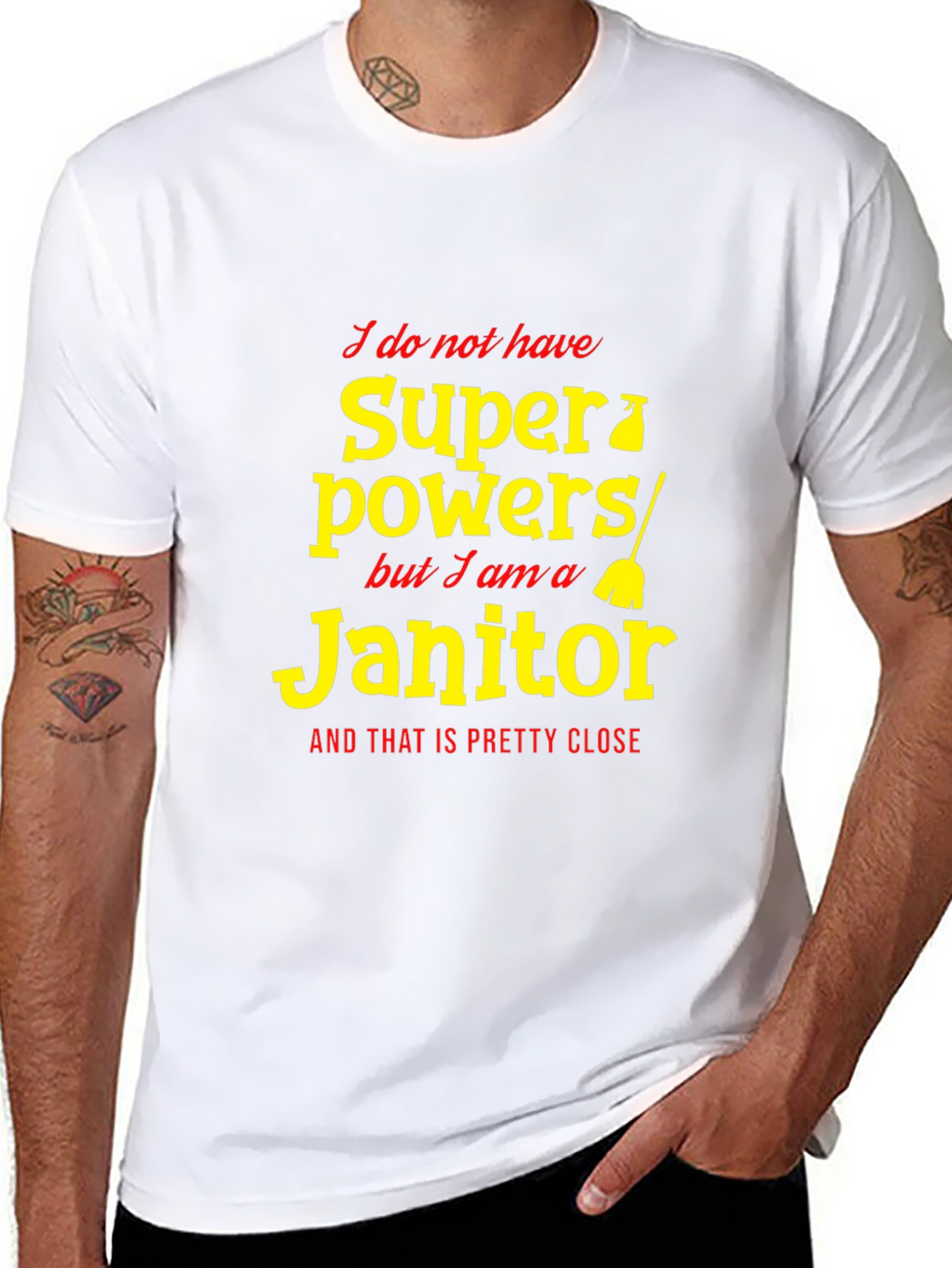 Funny Janitor Superpowers Graphic T-Shirt