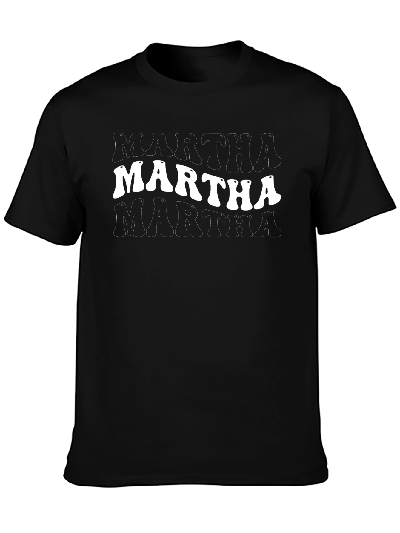 Retro Martha Graphic Tee - Vintage Style Black T-Shirt