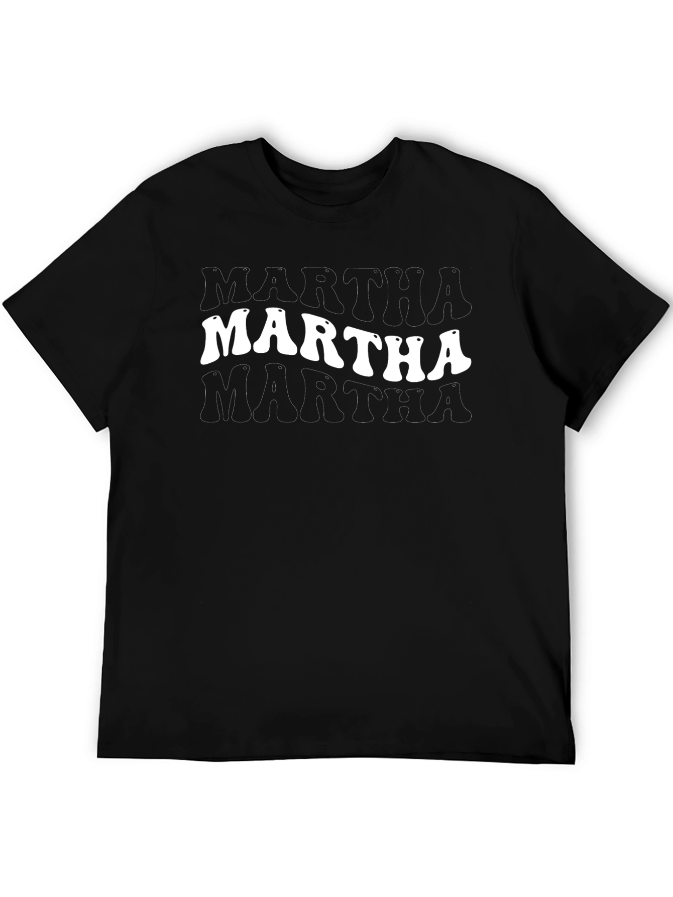 Retro Martha Graphic Tee - Vintage Style Black T-Shirt