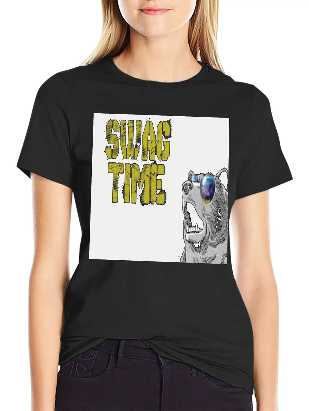 SWAG TIME(COOL BEAR) Unisex Casual T-Shirt – Clean Design For Daily Comfort