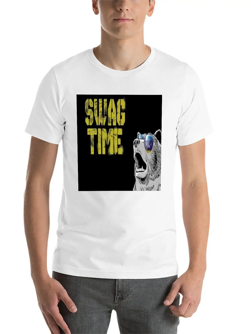 SWAG TIME(COOL BEAR) Unisex Casual T-Shirt – Clean Design For Daily Comfort