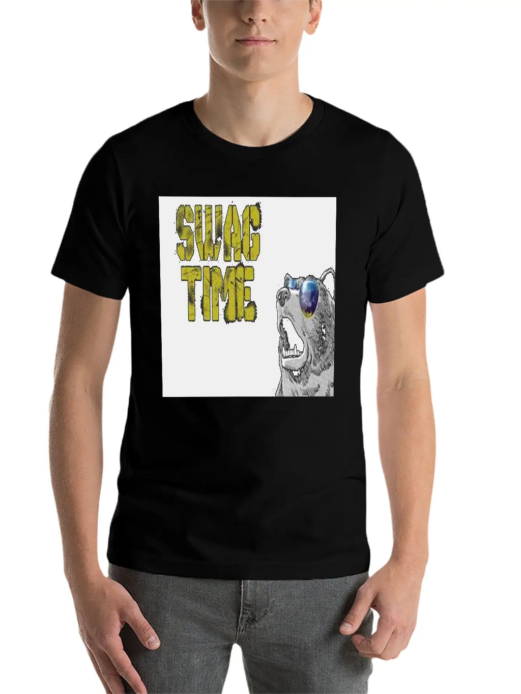 SWAG TIME(COOL BEAR) Unisex Casual T-Shirt – Clean Design For Daily Comfort