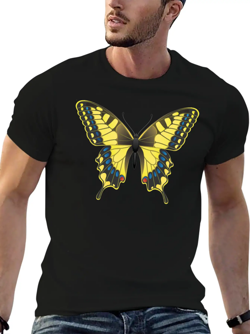 Swallowtail Butterfly Unisex Short Sleeve Soft Cotton T-Shirt – Casual Everyday Wear