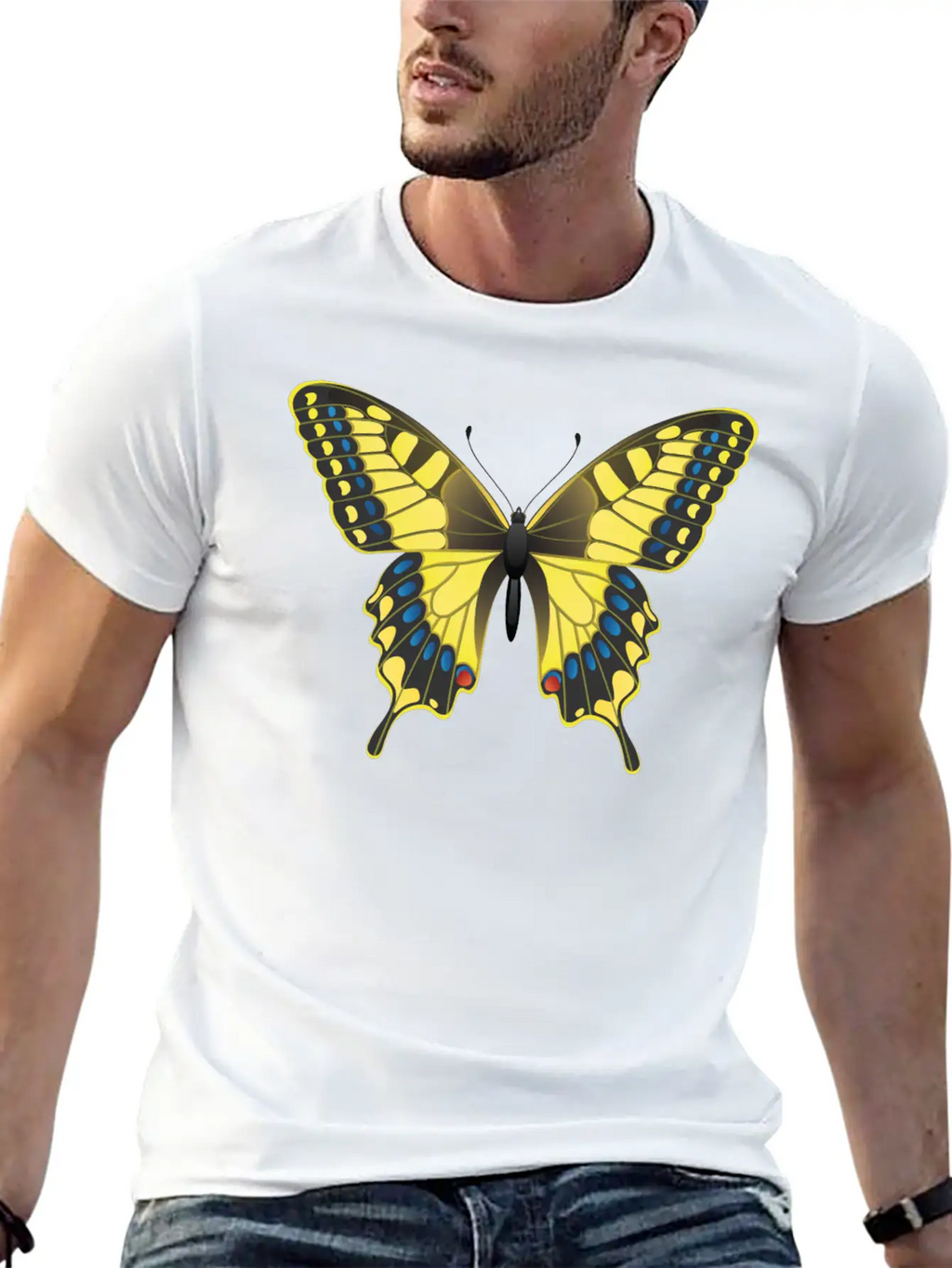 Swallowtail Butterfly Unisex Short Sleeve Soft Cotton T-Shirt – Casual Everyday Wear