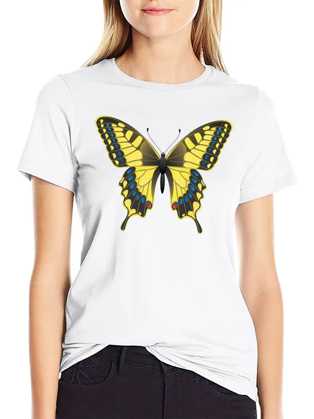 Swallowtail Butterfly Unisex Short Sleeve Soft Cotton T-Shirt – Casual Everyday Wear