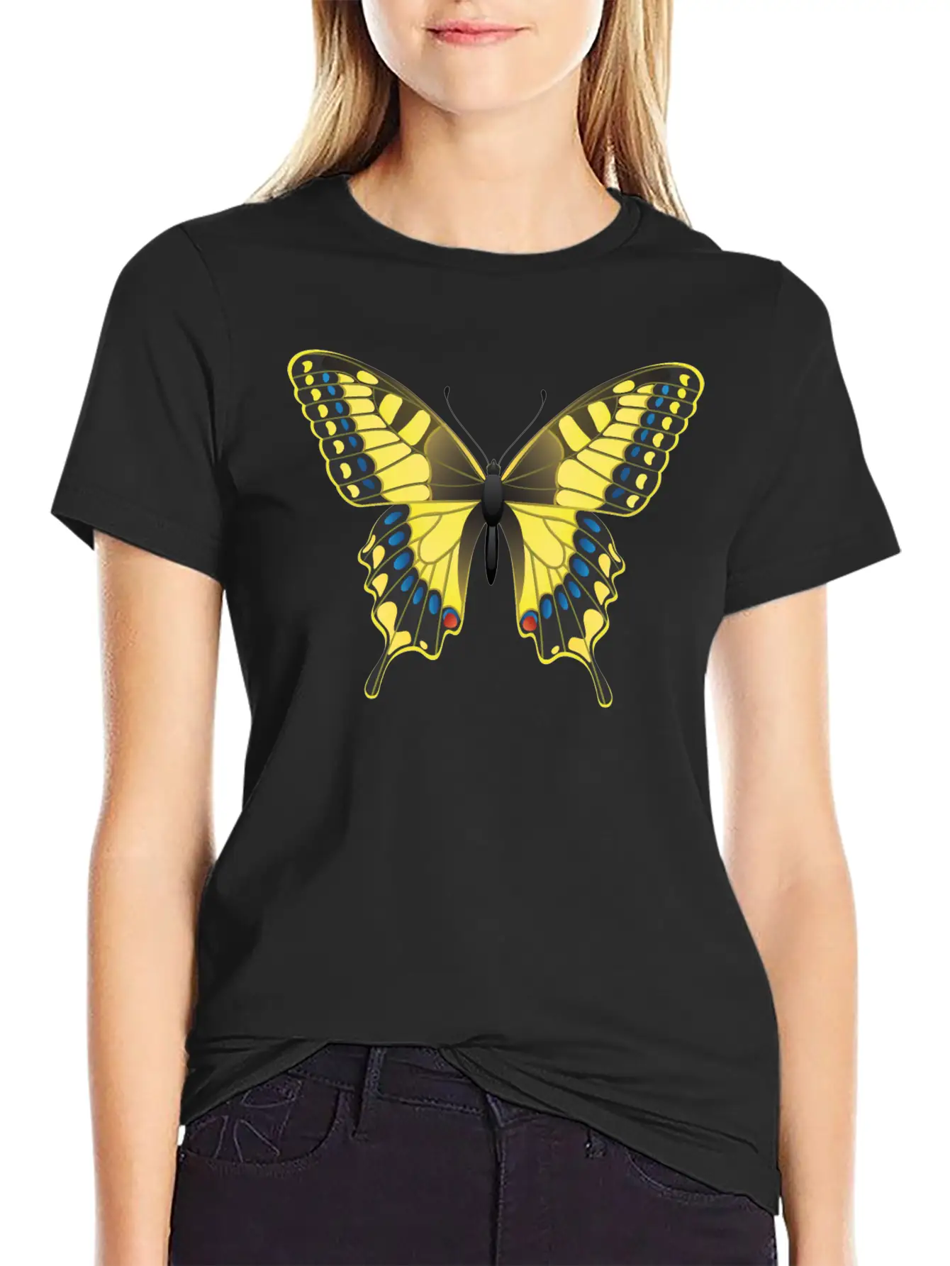 Swallowtail Butterfly Unisex Short Sleeve Soft Cotton T-Shirt – Casual Everyday Wear