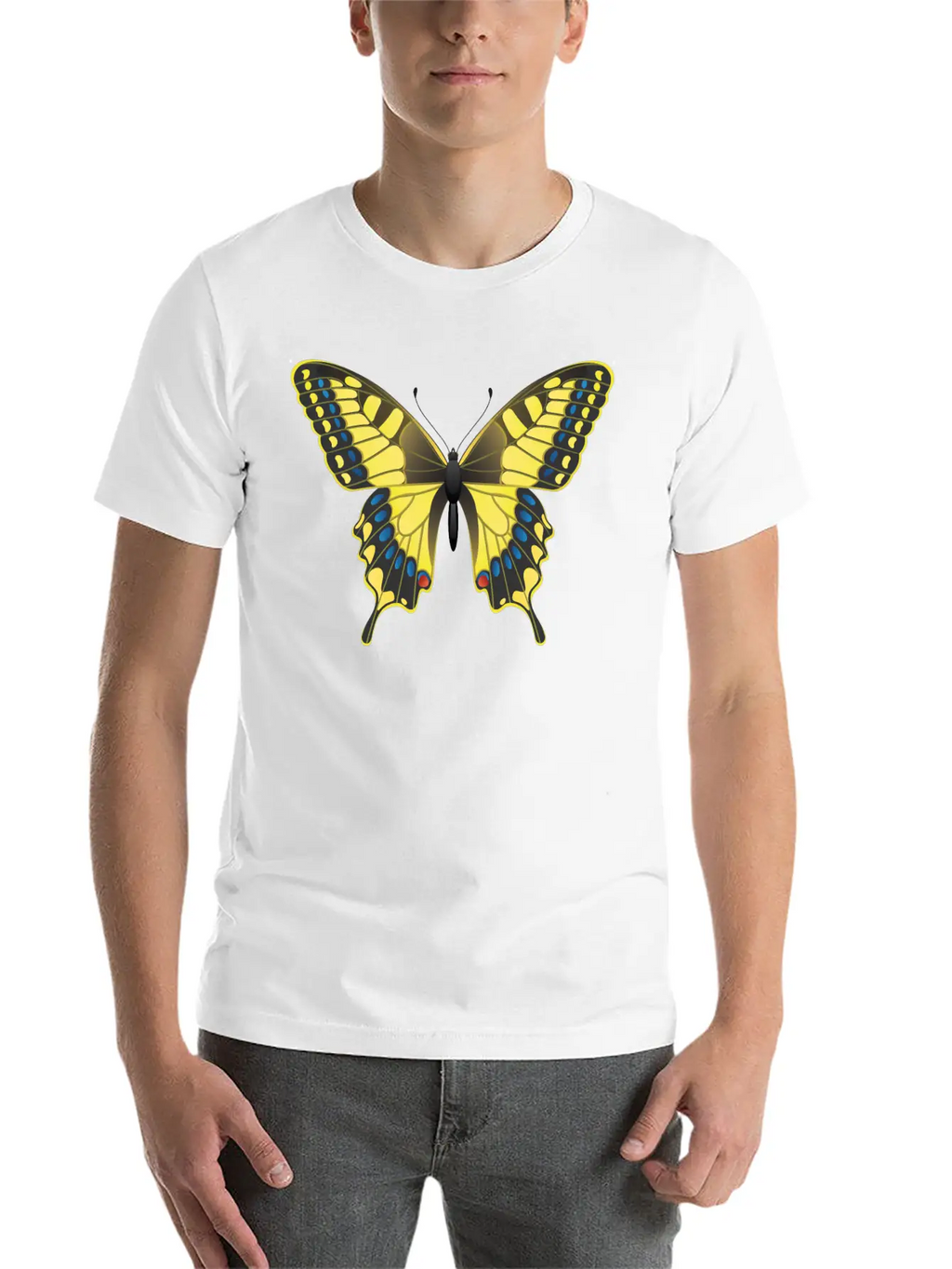 Swallowtail Butterfly Unisex Short Sleeve Soft Cotton T-Shirt – Casual Everyday Wear