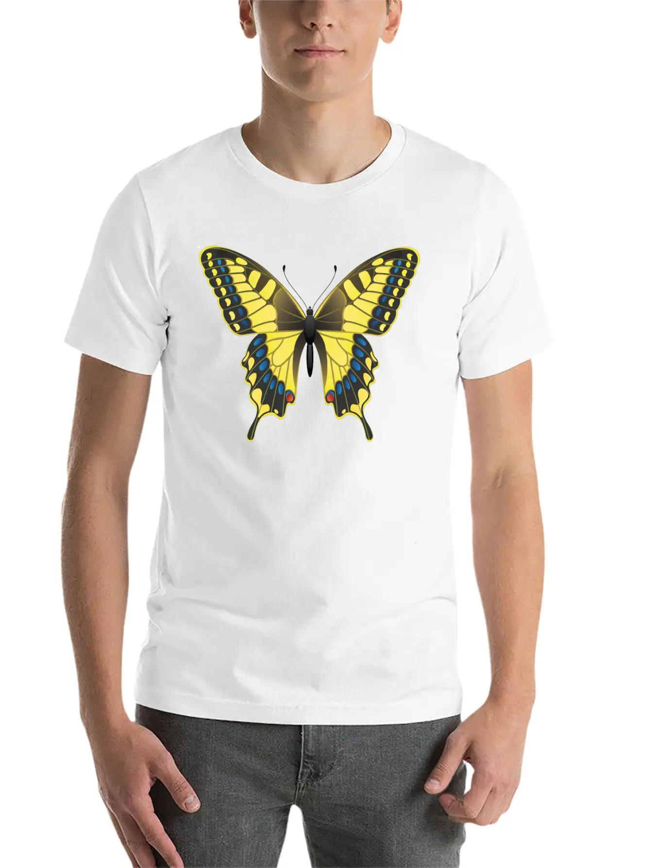 Swallowtail Butterfly Unisex Short Sleeve Soft Cotton T-Shirt – Casual Everyday Wear