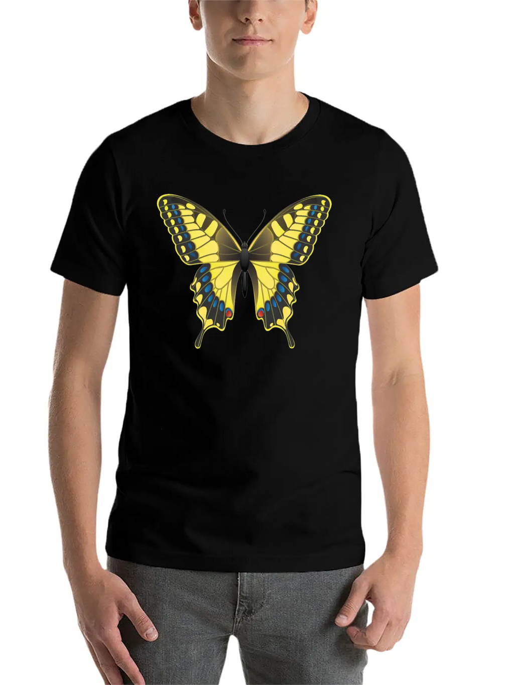 Swallowtail Butterfly Unisex Short Sleeve Soft Cotton T-Shirt – Casual Everyday Wear
