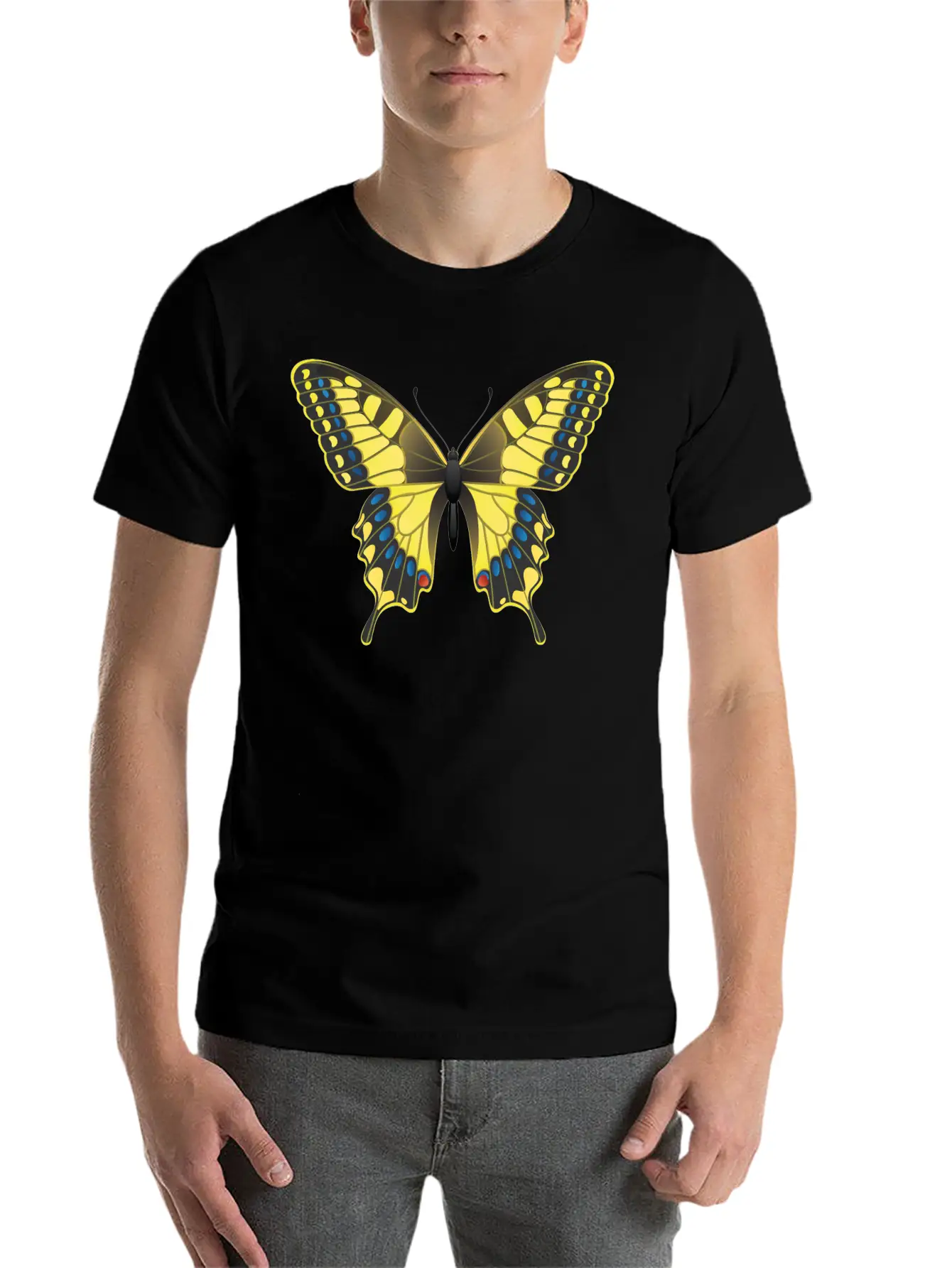 Swallowtail Butterfly Unisex Short Sleeve Soft Cotton T-Shirt – Casual Everyday Wear