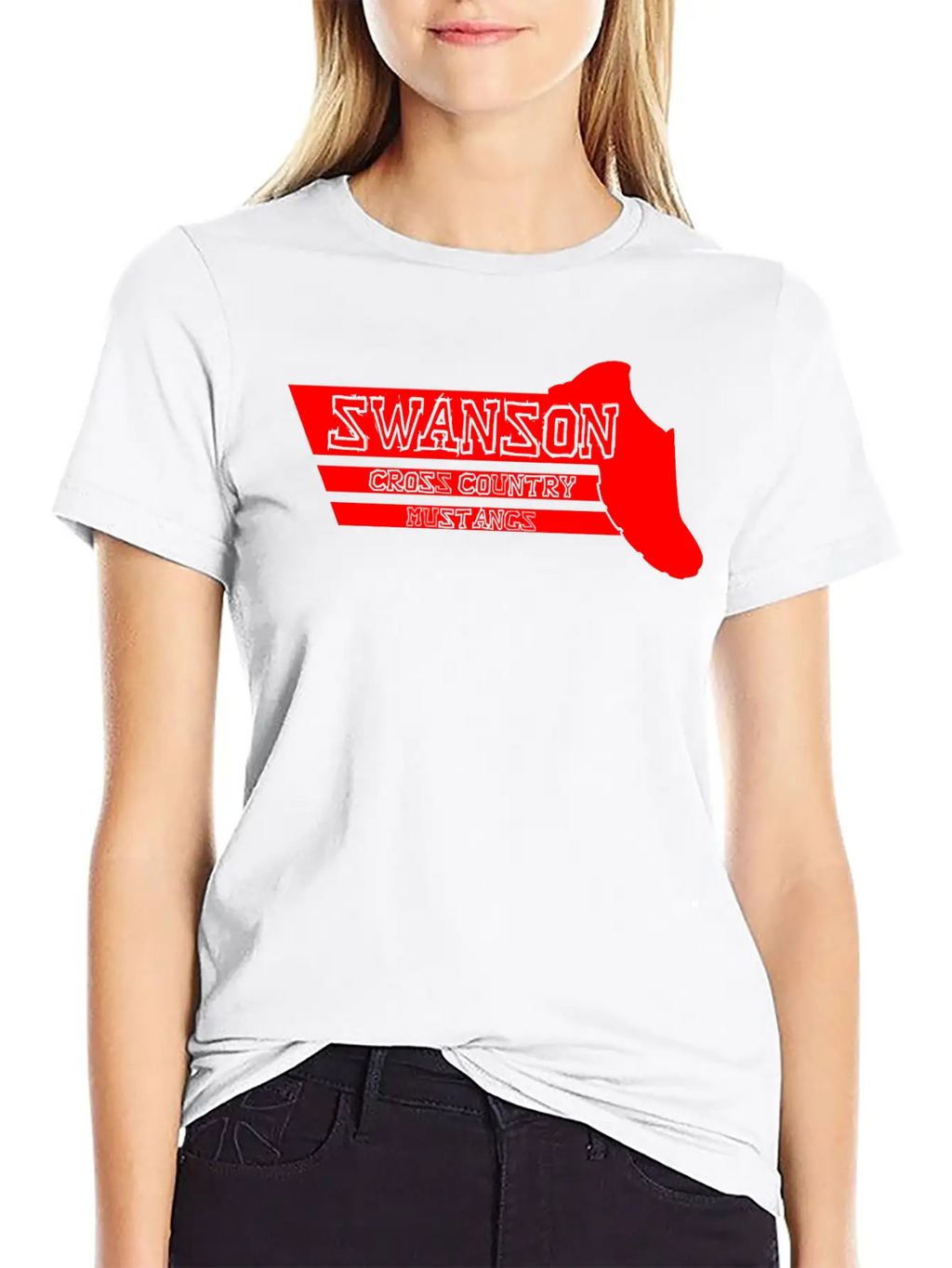 Swanson Cross Country Mustangs Unisex Short Sleeve Soft Cotton T-Shirt – Casual Everyday Wear