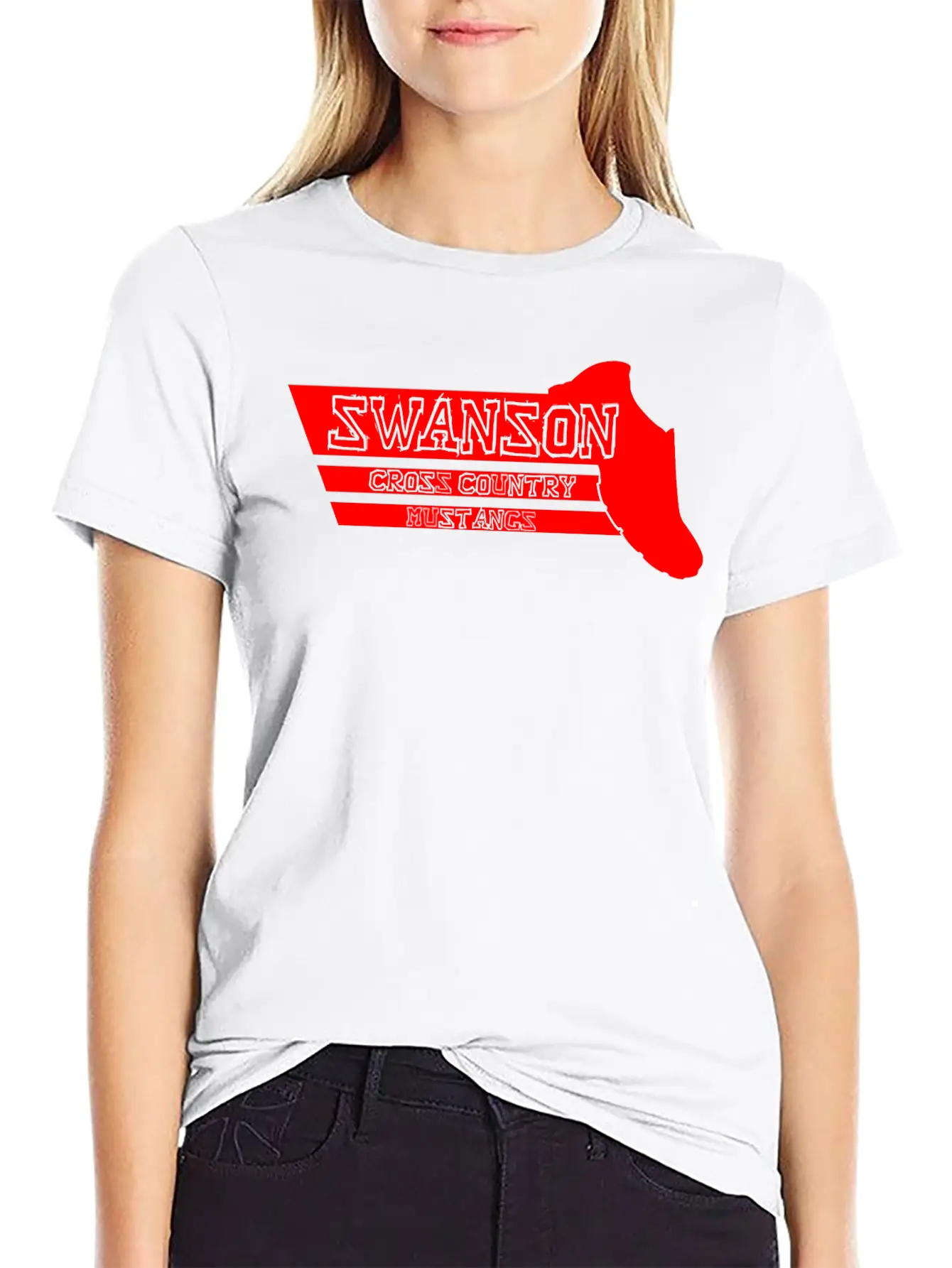 Swanson Cross Country Mustangs Unisex Short Sleeve Soft Cotton T-Shirt – Casual Everyday Wear