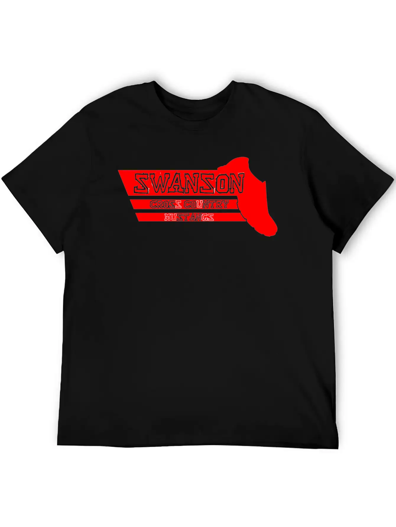 Swanson Cross Country Mustangs Unisex Short Sleeve Soft Cotton T-Shirt – Casual Everyday Wear