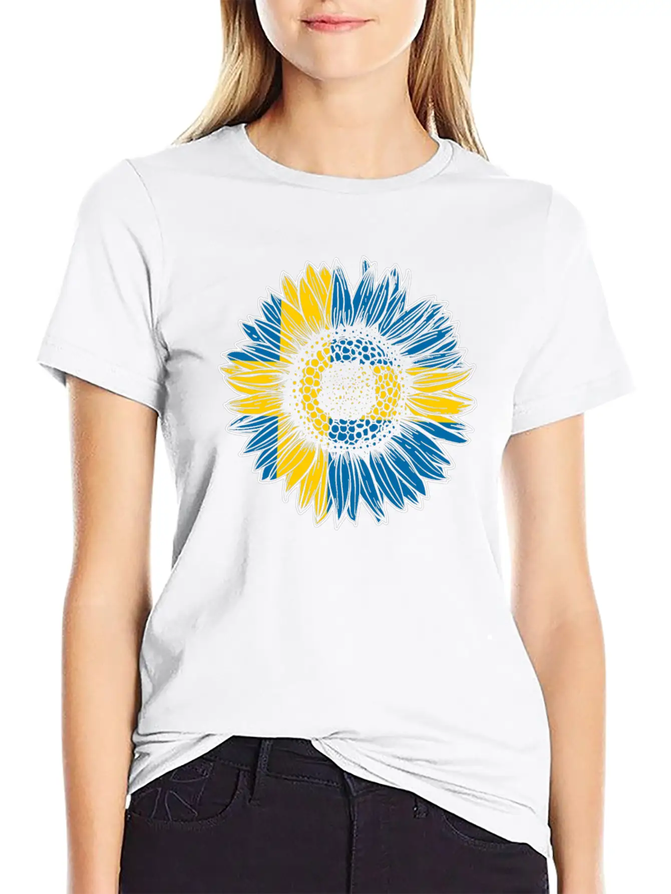 Sweden Flag Sunflower Breathable Soft Cotton T-Shirt – Timeless Casual Look