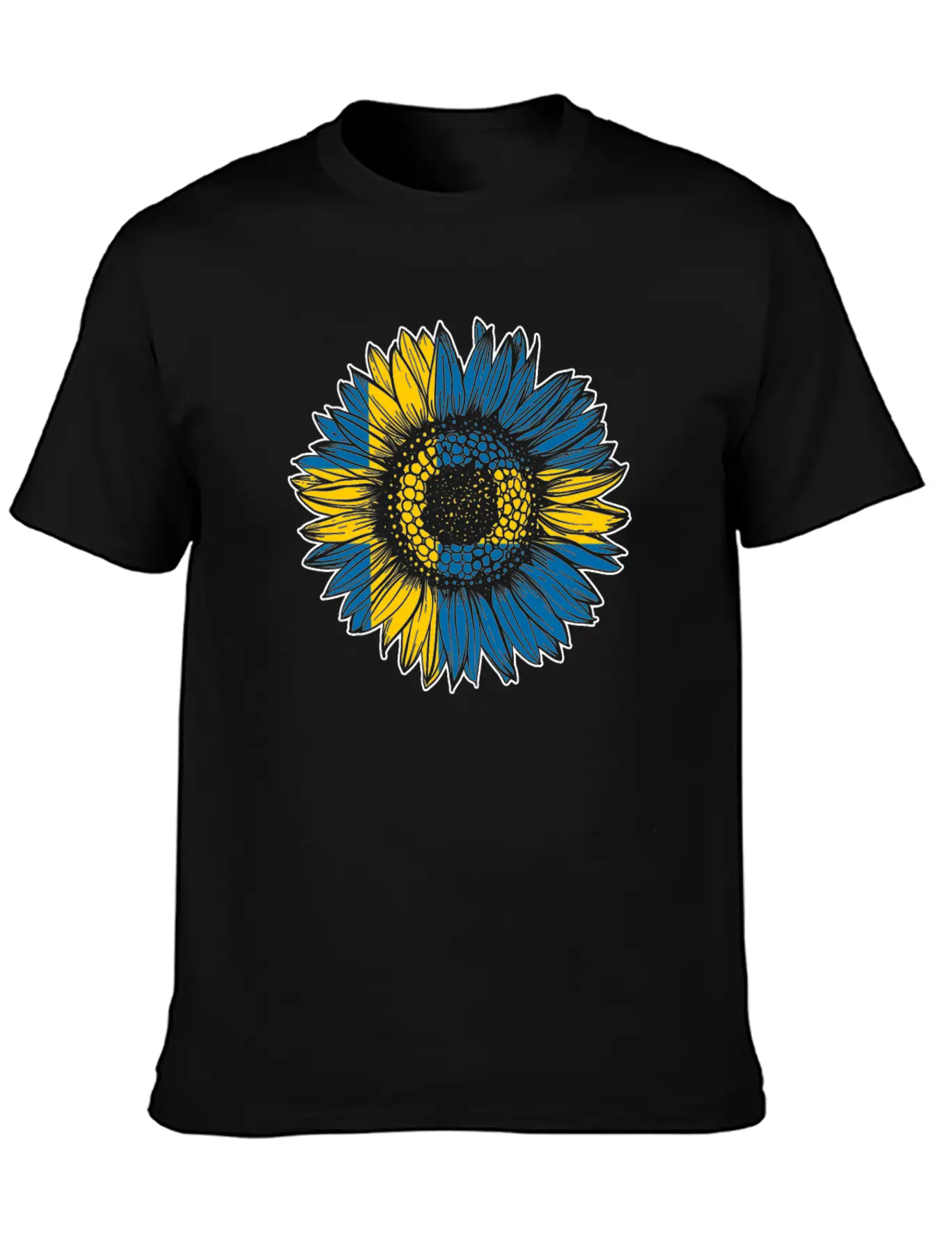 Sweden Flag Sunflower Breathable Soft Cotton T-Shirt – Timeless Casual Look