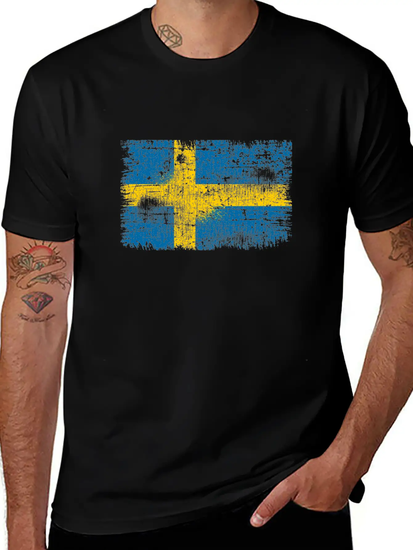 Sweden Flag Unisex Short Sleeve Soft Cotton T-Shirt – Casual Everyday Wear