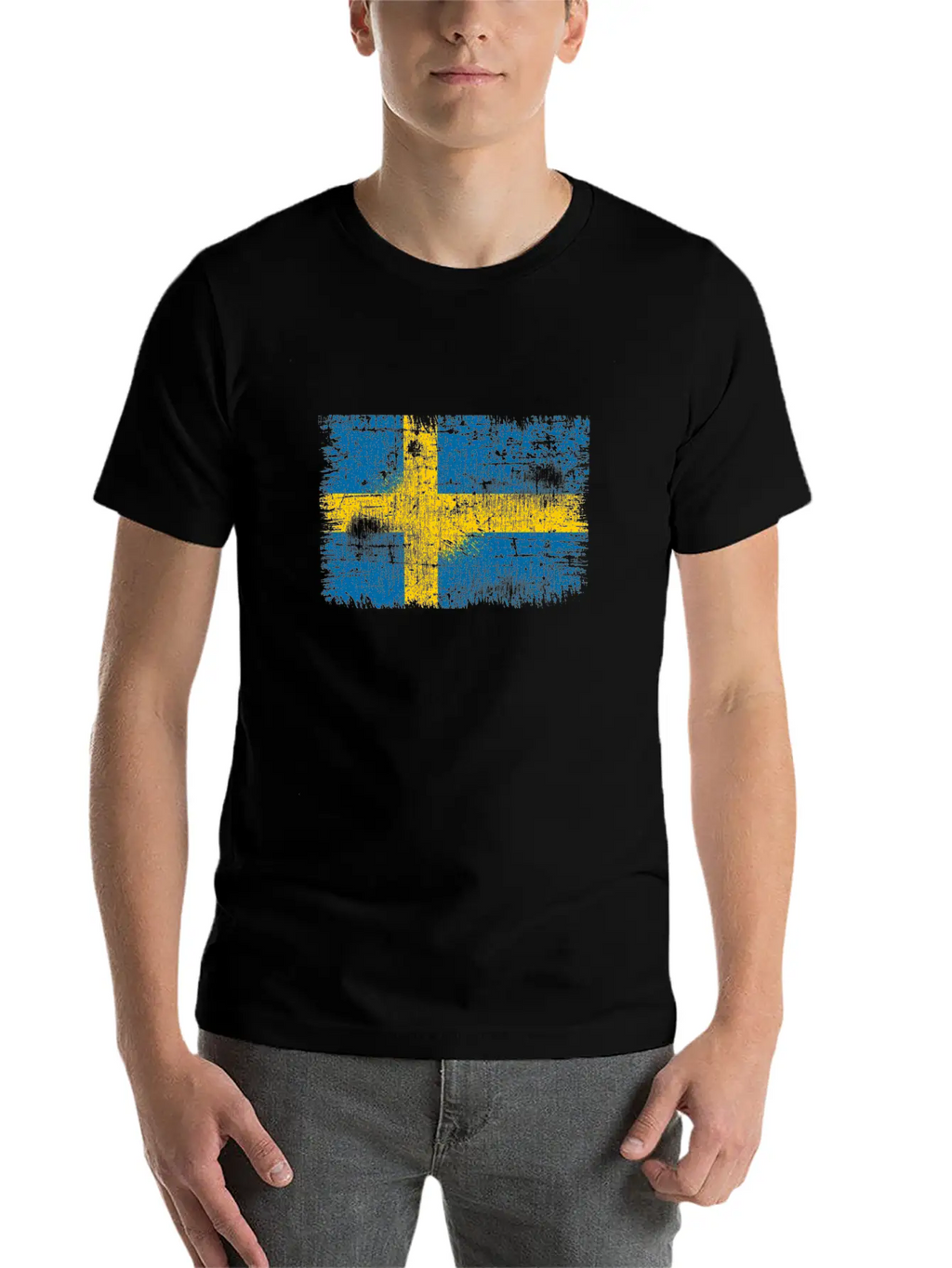 Sweden Flag Unisex Short Sleeve Soft Cotton T-Shirt – Casual Everyday Wear