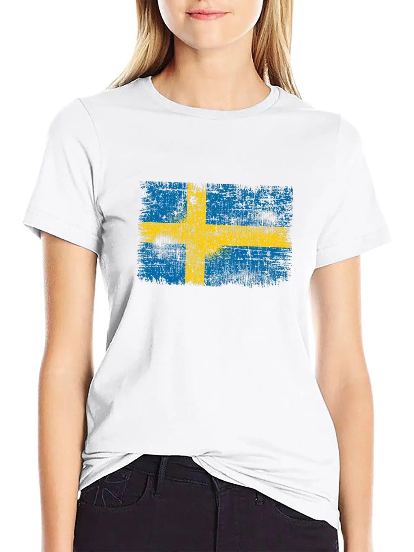 Sweden Flag Unisex Short Sleeve Soft Cotton T-Shirt – Casual Everyday Wear