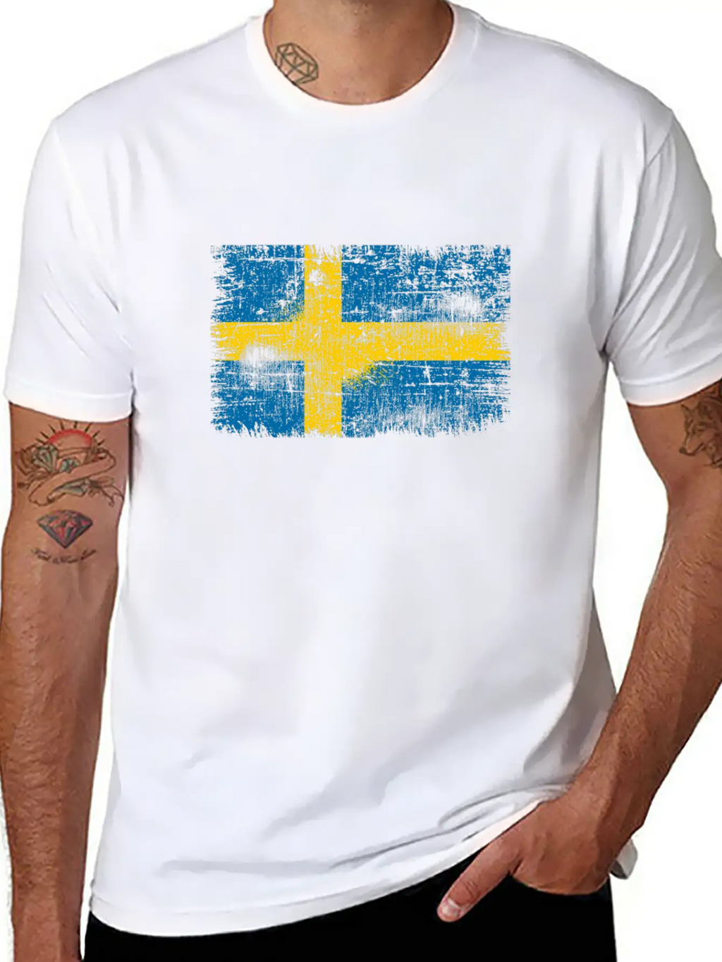 Sweden Flag Unisex Short Sleeve Soft Cotton T-Shirt – Casual Everyday Wear