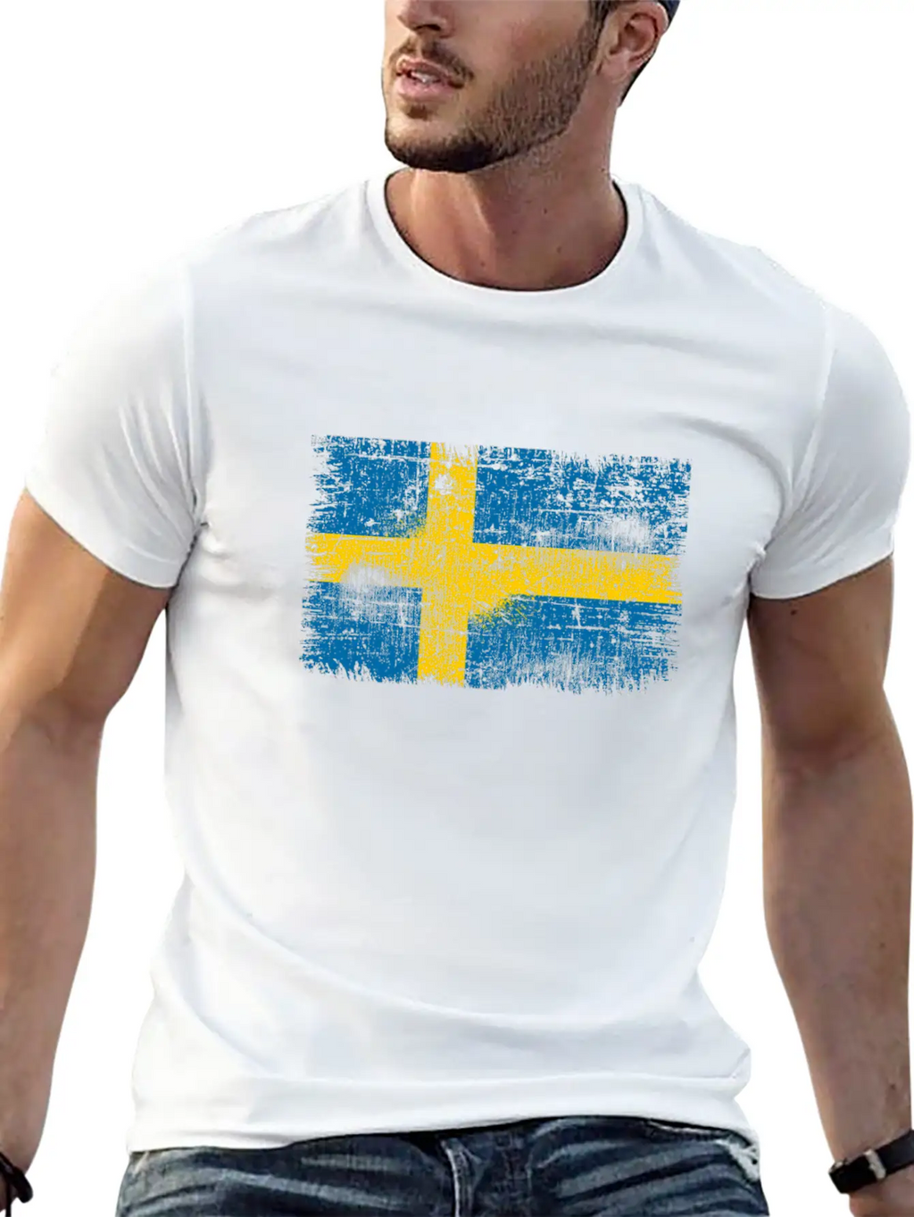 Sweden Flag Unisex Short Sleeve Soft Cotton T-Shirt – Casual Everyday Wear