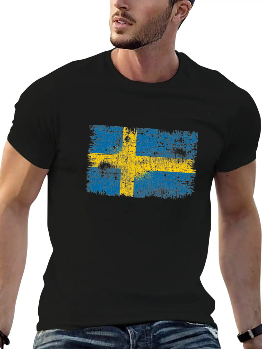 Sweden Flag Unisex Short Sleeve Soft Cotton T-Shirt – Casual Everyday Wear