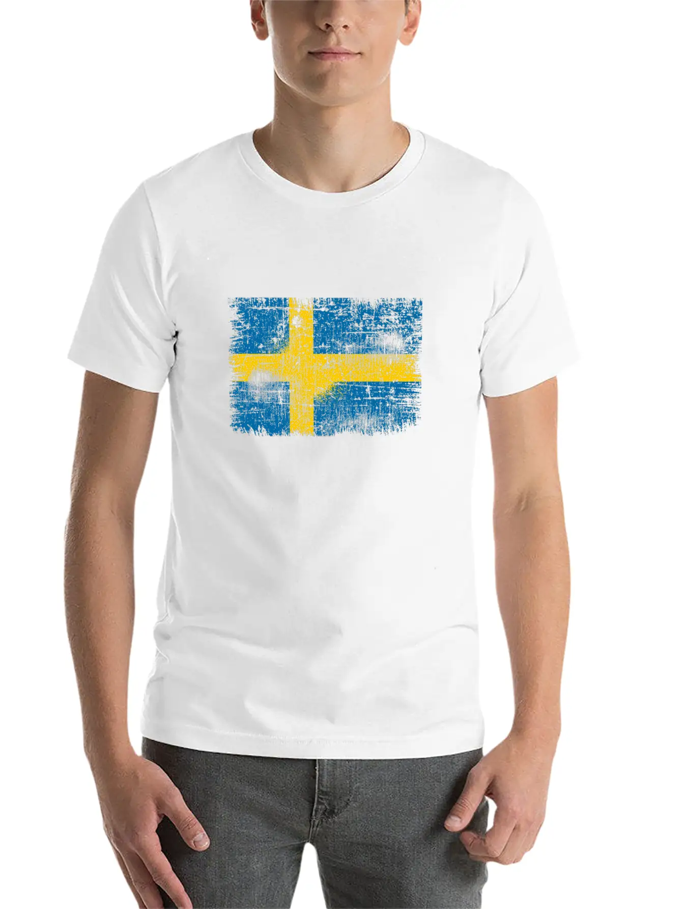 Sweden Flag Unisex Short Sleeve Soft Cotton T-Shirt – Casual Everyday Wear