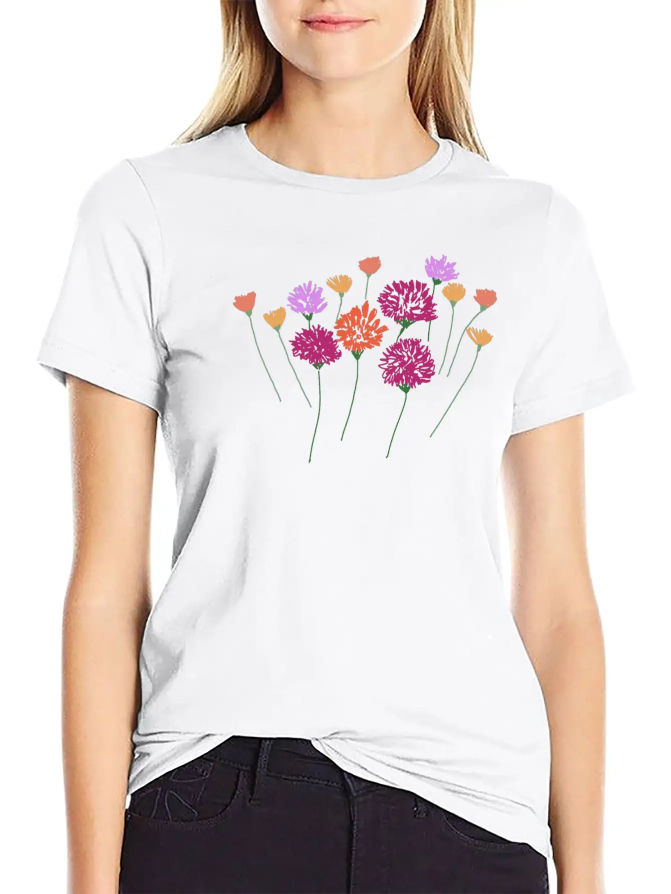 Sweet Floral Unisex Casual T-Shirt – Clean Design For Daily Comfort