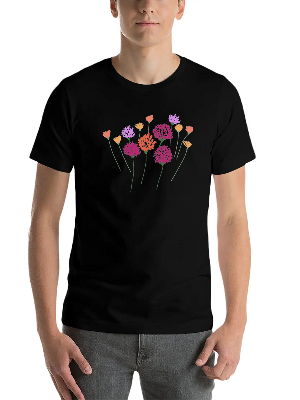 Sweet Floral Unisex Casual T-Shirt – Clean Design For Daily Comfort