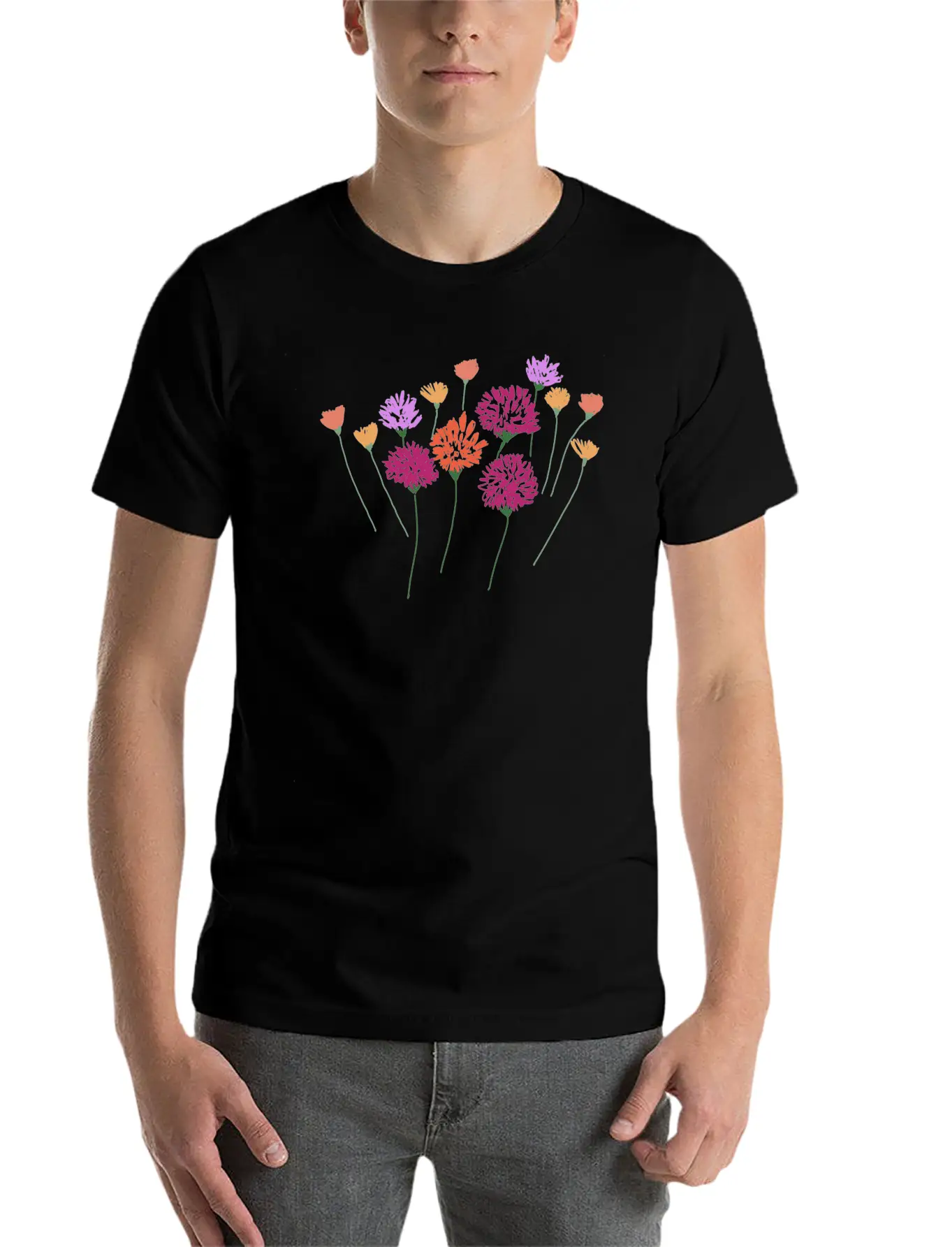 Sweet Floral Unisex Casual T-Shirt – Clean Design For Daily Comfort