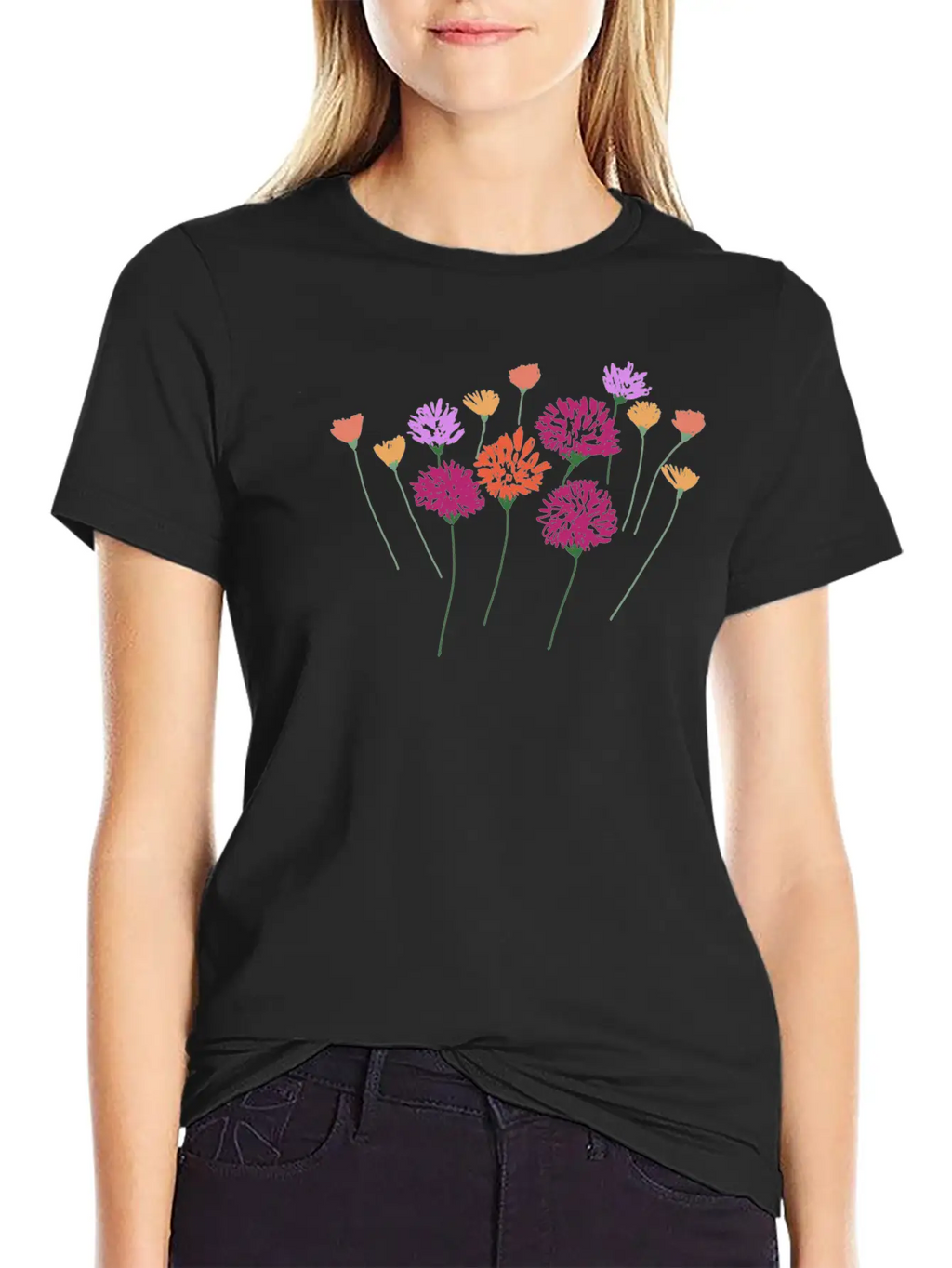 Sweet Floral Unisex Casual T-Shirt – Clean Design For Daily Comfort