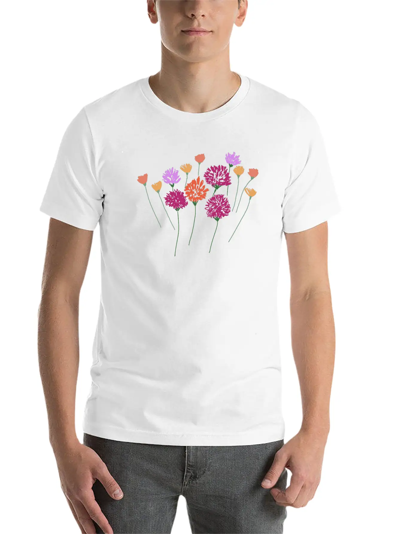 Sweet Floral Unisex Casual T-Shirt – Clean Design For Daily Comfort