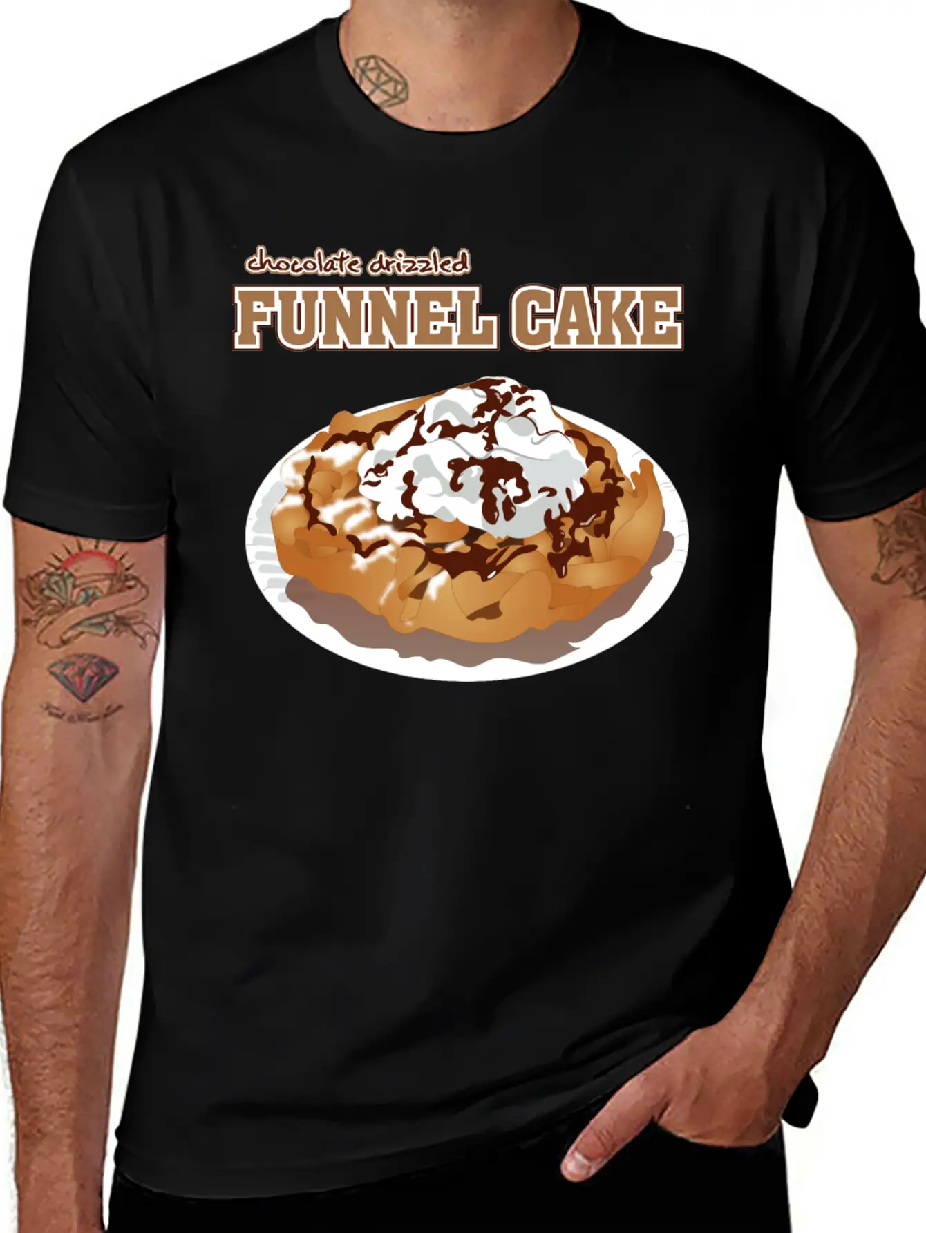 Sweet Tooth Collect Chocolate Drizzled Funnel Cake Unisex Casual T-Shirt – Clean Design For Daily Comfort