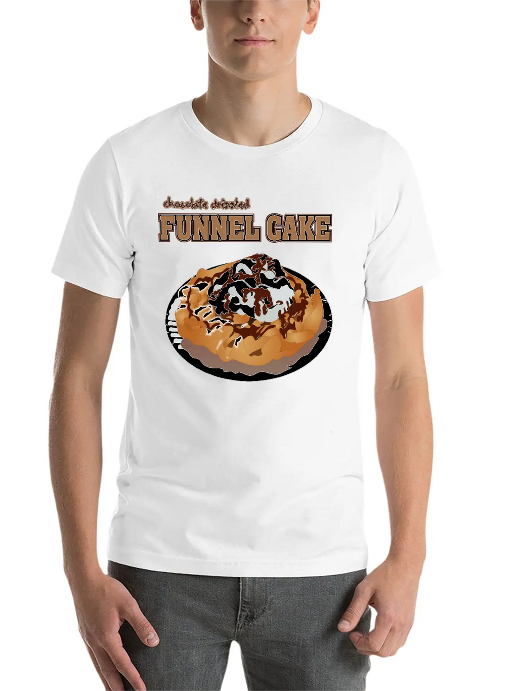 Sweet Tooth Collect Chocolate Drizzled Funnel Cake Unisex Casual T-Shirt – Clean Design For Daily Comfort