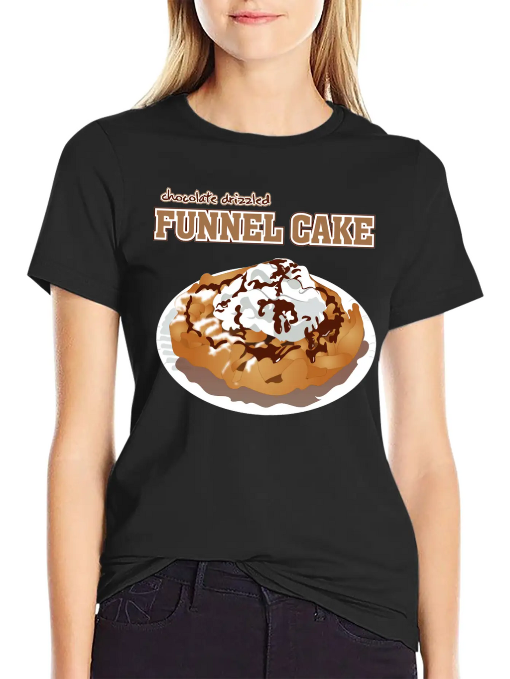Sweet Tooth Collect Chocolate Drizzled Funnel Cake Unisex Casual T-Shirt – Clean Design For Daily Comfort