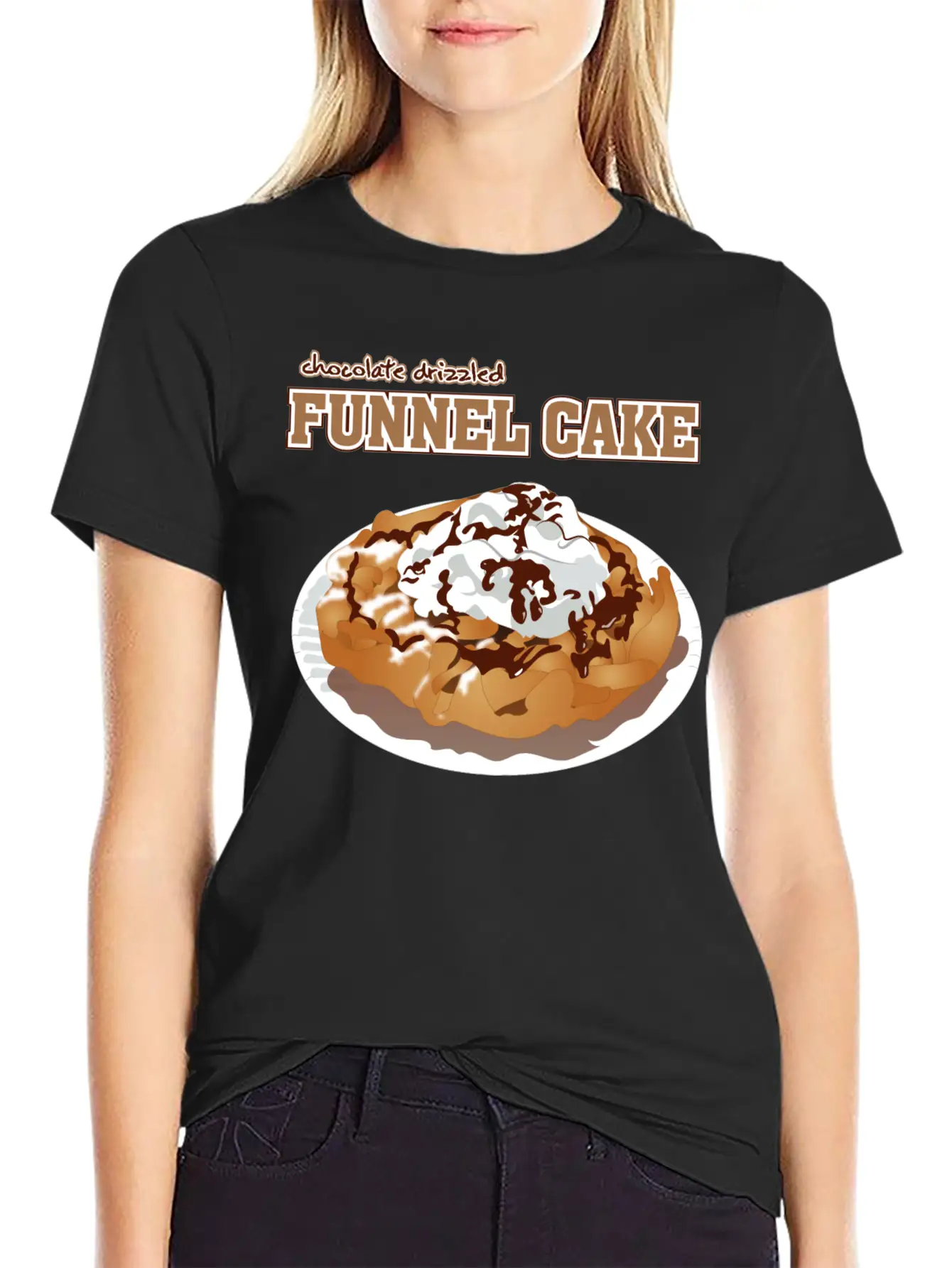Sweet Tooth Collect Chocolate Drizzled Funnel Cake Unisex Casual T-Shirt – Clean Design For Daily Comfort