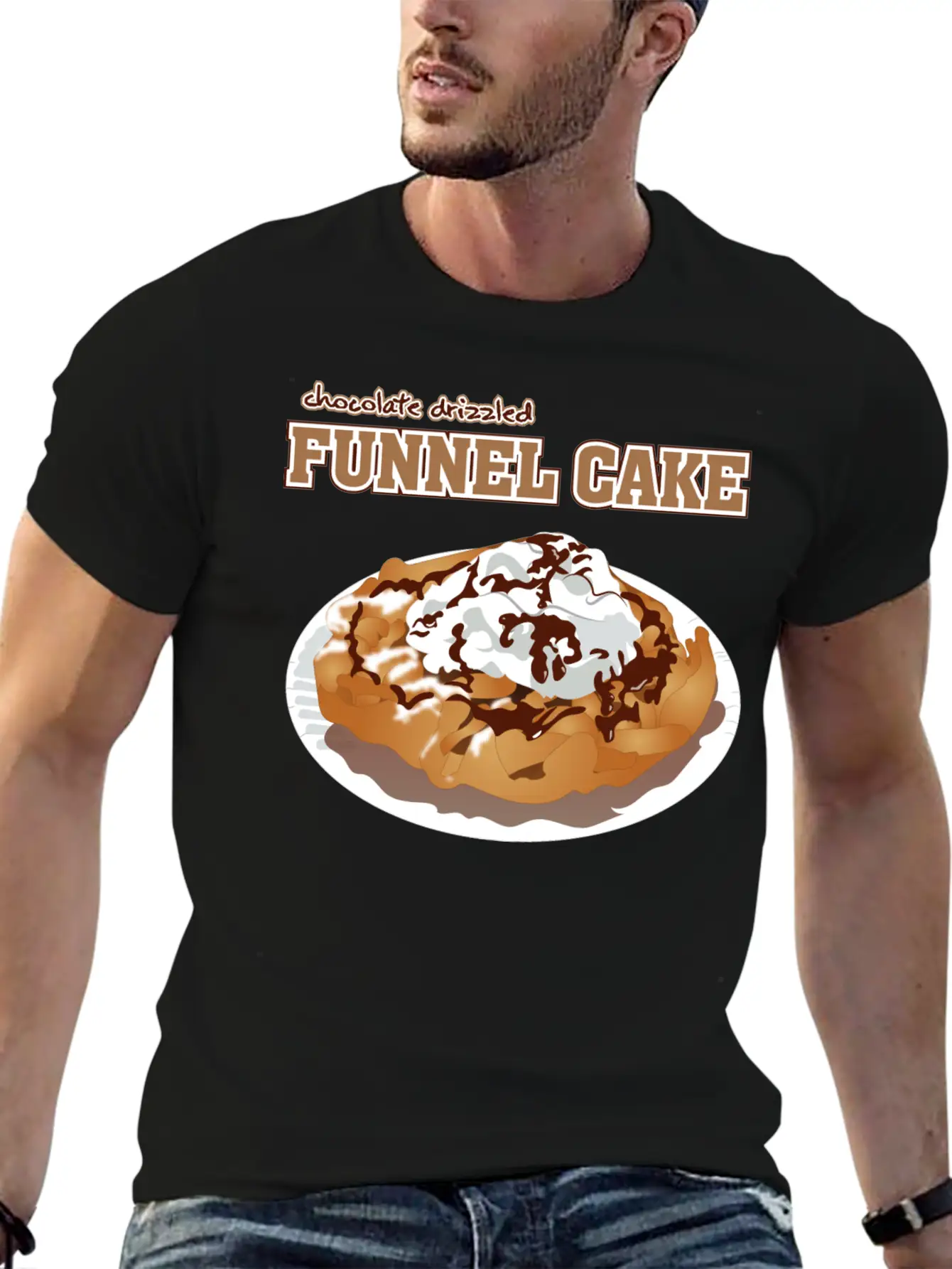 Sweet Tooth Collect Chocolate Drizzled Funnel Cake Unisex Casual T-Shirt – Clean Design For Daily Comfort