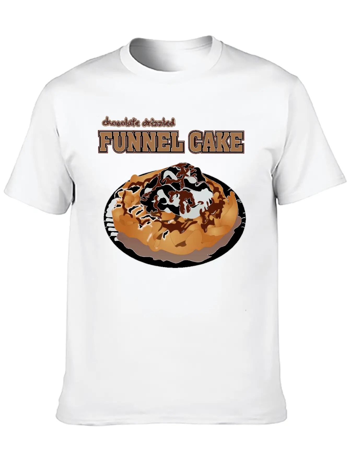 Sweet Tooth Collect Chocolate Drizzled Funnel Cake Unisex Casual T-Shirt – Clean Design For Daily Comfort