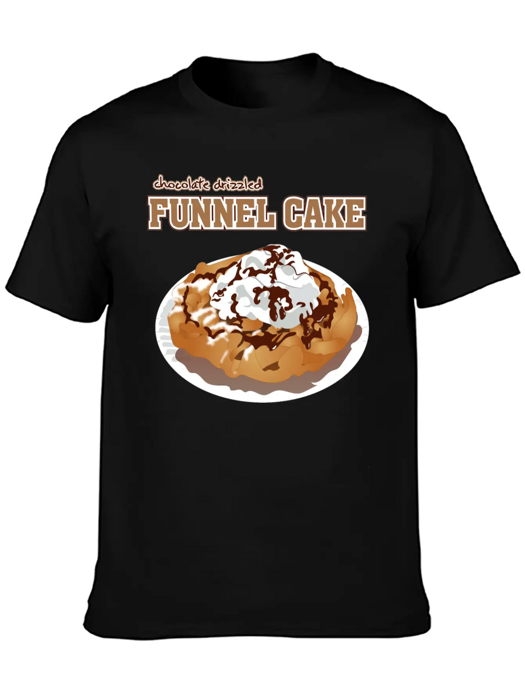 Sweet Tooth Collect Chocolate Drizzled Funnel Cake Unisex Casual T-Shirt – Clean Design For Daily Comfort