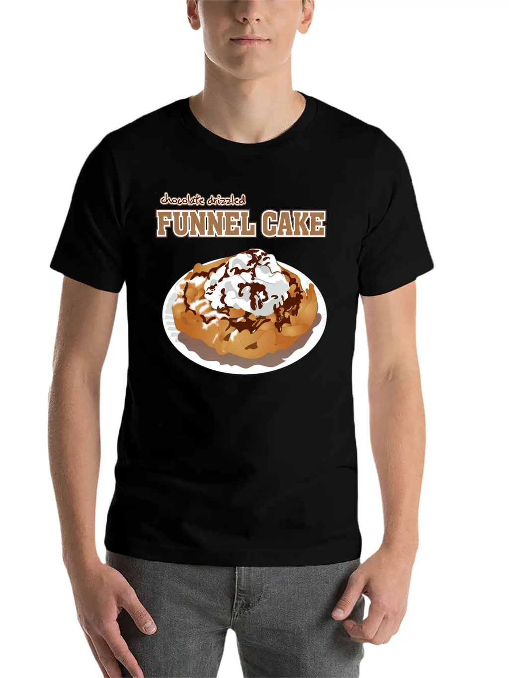 Sweet Tooth Collect Chocolate Drizzled Funnel Cake Unisex Casual T-Shirt – Clean Design For Daily Comfort