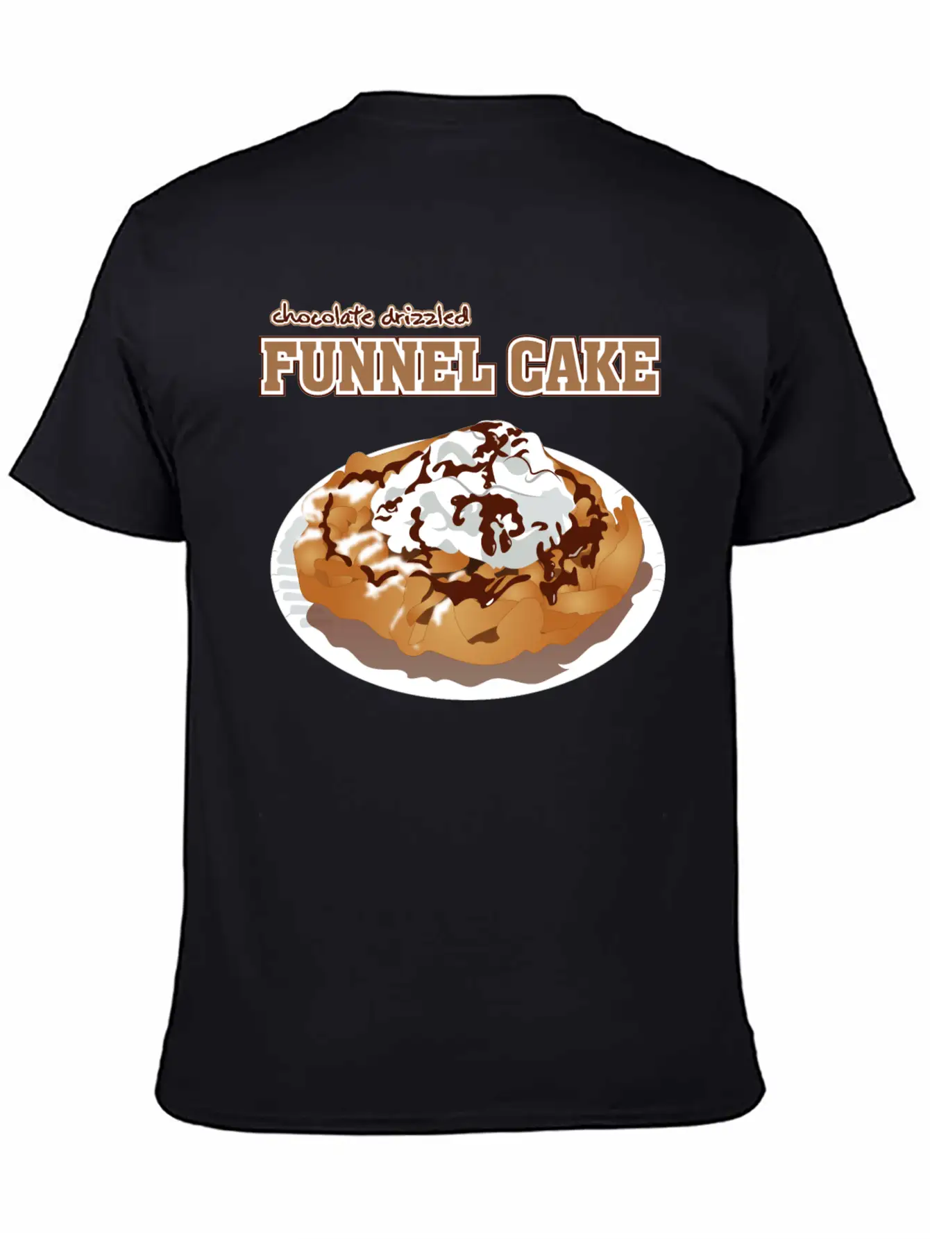 Sweet Tooth Collect Chocolate Drizzled Funnel Cake Unisex Casual T-Shirt – Clean Design For Daily Comfort
