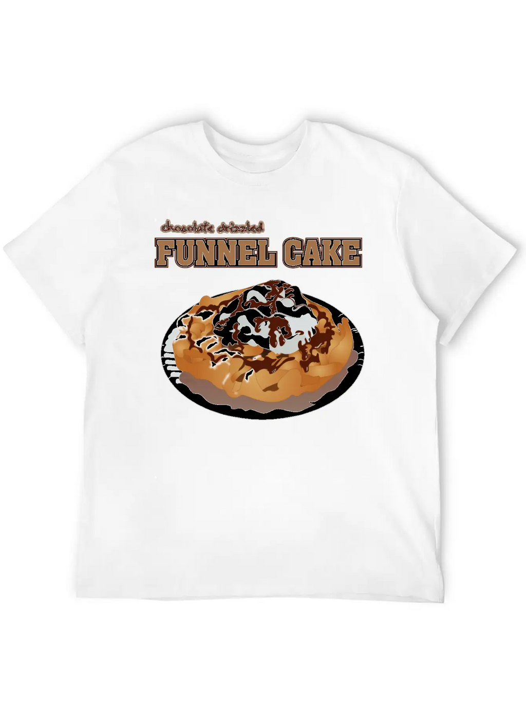 Sweet Tooth Collect Chocolate Drizzled Funnel Cake Unisex Casual T-Shirt – Clean Design For Daily Comfort
