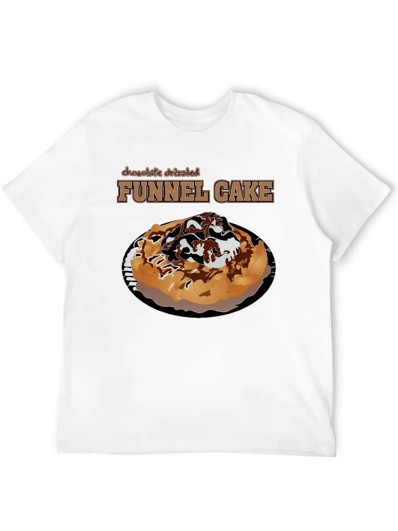 Sweet Tooth Collect Chocolate Drizzled Funnel Cake Unisex Casual T-Shirt – Clean Design For Daily Comfort