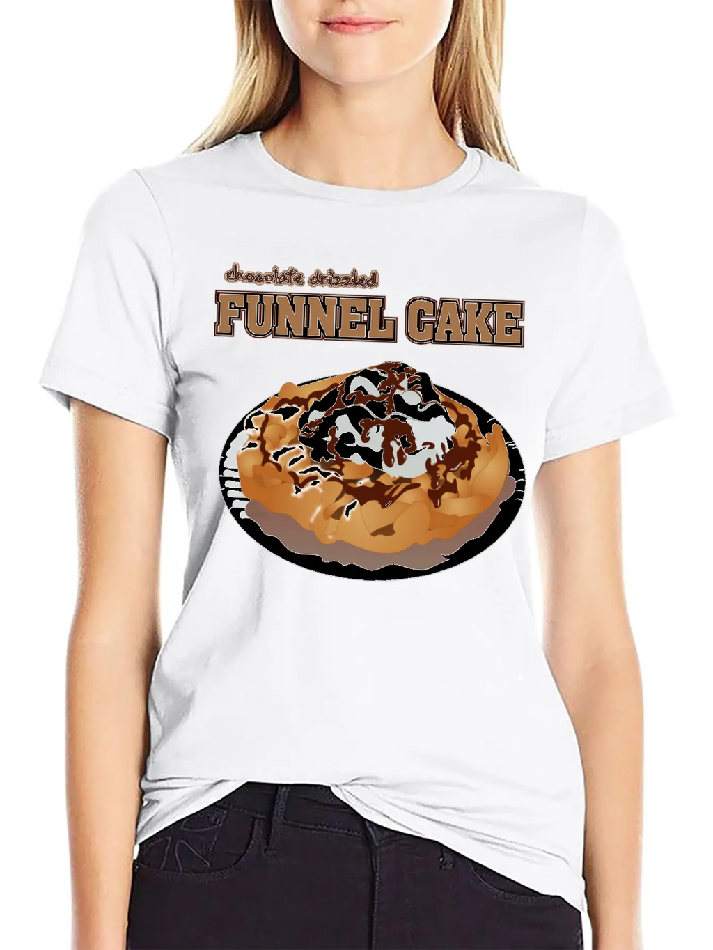 Sweet Tooth Collect Chocolate Drizzled Funnel Cake Unisex Casual T-Shirt – Clean Design For Daily Comfort