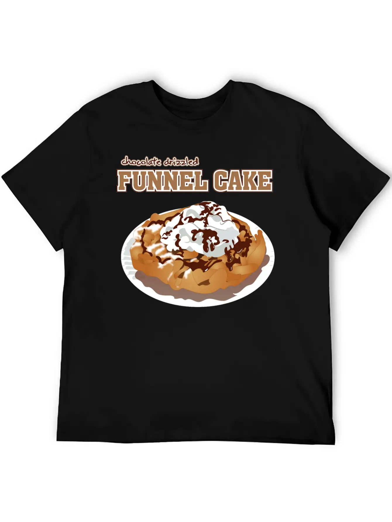 Sweet Tooth Collect Chocolate Drizzled Funnel Cake Unisex Casual T-Shirt – Clean Design For Daily Comfort