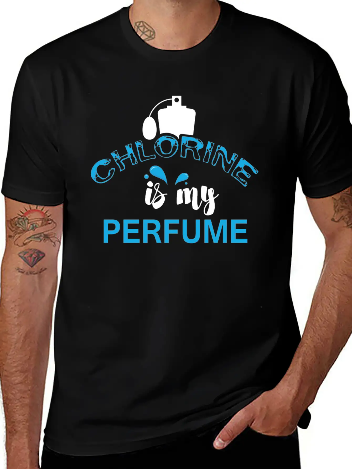 Swimmer - Chlorine Is My Perfume Essential Cotton Tee For Daily Outfits – Unisex Style