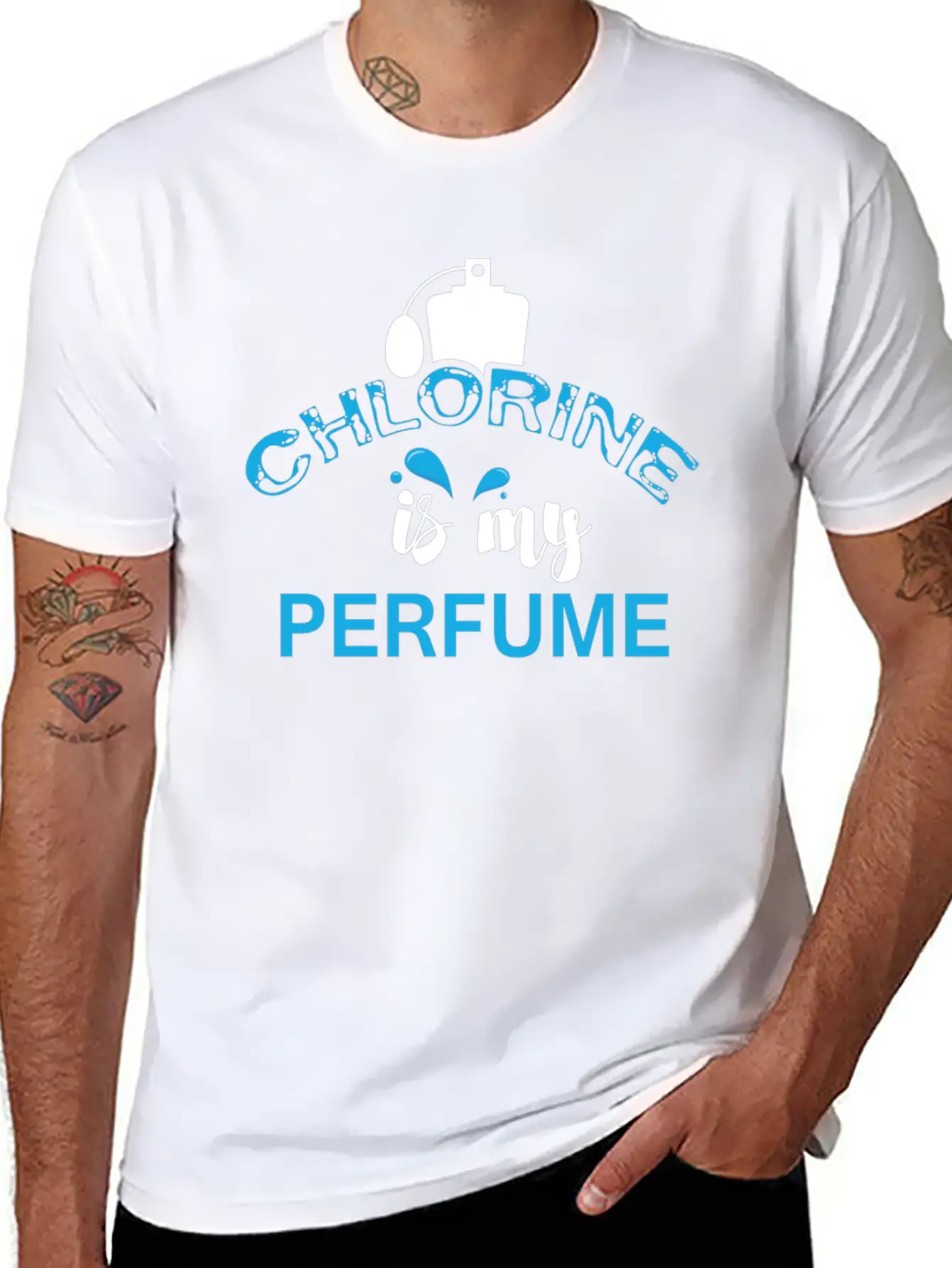 Swimmer - Chlorine Is My Perfume Essential Cotton Tee For Daily Outfits – Unisex Style