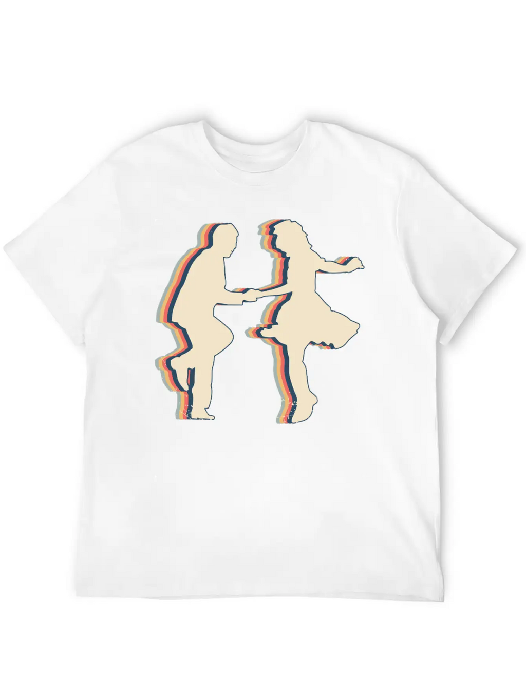 Swing Dance Swimmer Swim Retro Line Art Unisex Casual T-Shirt – Clean Design For Daily Comfort